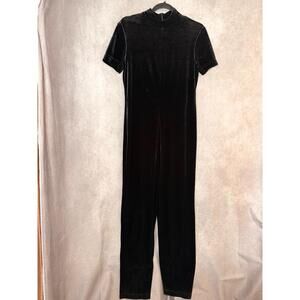 Casual Corner Elegant Black Velvet Romper